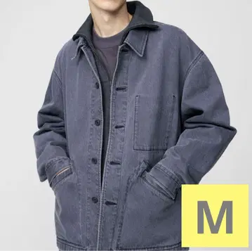 UNIQLOU 오버사이즈 컬러 데님 자켓 GRAY M 사이즈