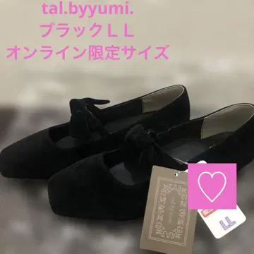 시마무라 tal.byyumi. 리본 벨로아 펌프스 블랙 LL