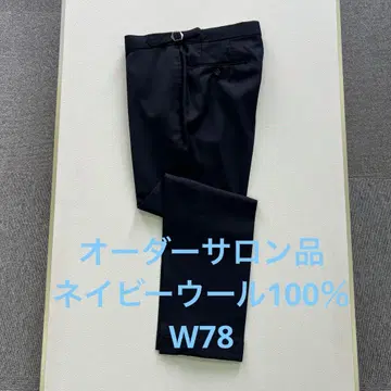 [ 오더 제품 ] 사이드 조절 부착 네이비 울 소재 단품 슬랙스 W78