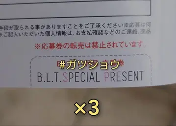 B.L.T. 2025년 11월호 응모권 3매 blt