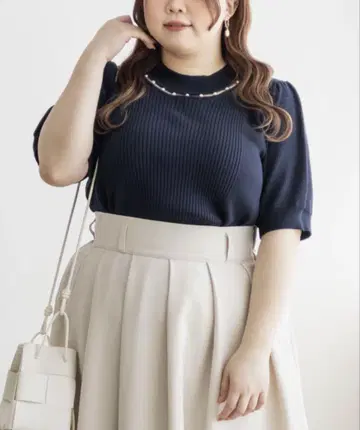 CLETTE 펄 넥 리브 니트
