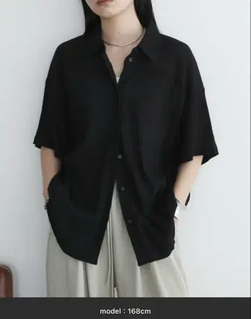 와셔 시어 하프 슬리브 셔츠