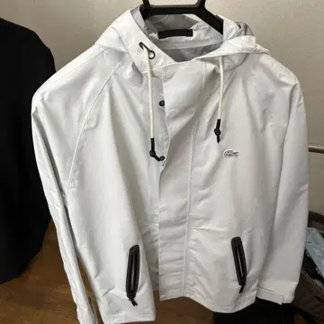 Lacoste 후드 부착 나일론 자켓 화이트