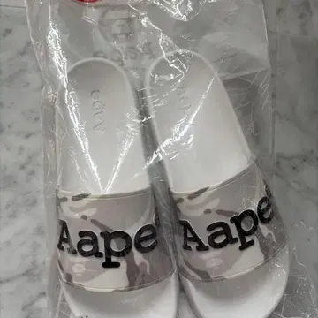Aape 슬라이더 화이트 샌들 M 사이즈