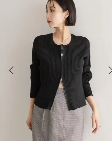[ LOWRYS FARM ] W ZIP 리브 가디건 LS