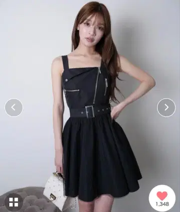 LIP SERVICE 튤 플레어 점프 슈트 원피스 블랙