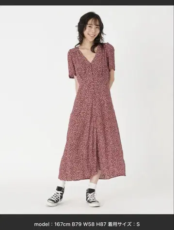 Levi's 꽃무늬 맥시 길이 원피스 빨간색
