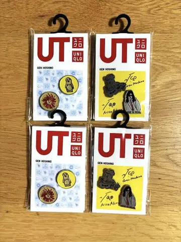 유니클로 호시노 겐 니세아키라 핀 배지 4개 세트 미사용 새상품