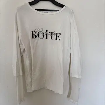 Doudou BOITE 프린트 긴팔 티셔츠 화이트