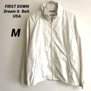 퍼스트 다운 나일론 자켓 화이트 심플한 디자인 M