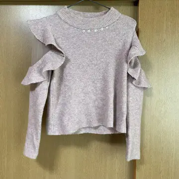 미셸 마카롱 비쥬 프릴 니트탑