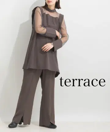 새상품급 terrace 셋업 팬츠 드레스 시스루 포멀 S