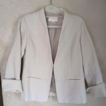 BEAMS HEART 노카라 자켓 S 아이보리