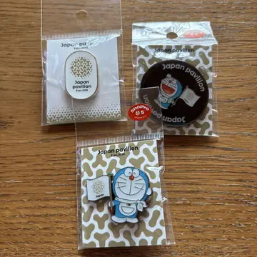 오사카 간사이 만박 회장 한정품 일본관 파빌리온 도라에몽 핀 배지 3종류