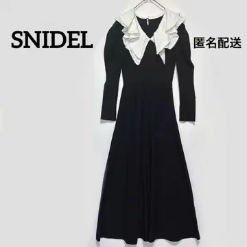 스나이델 롱 플레어 원피스 블랙