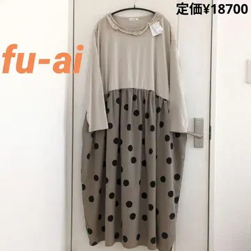 새상품 드럭 스토어즈 fu-ai 옷깃 프릴 도트 프린트 원피스 사이즈 F