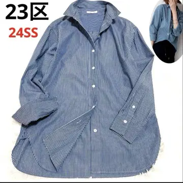 23구 24ss CANCLINI 베이직 셔츠 스트라이프 M 면