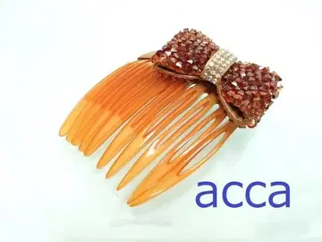 아카 acca 리본 헤어콤 브라운 브라운