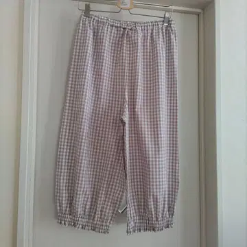 퍼플 깅엄 체크 바론 팬츠
