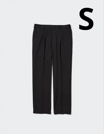유니클로 턱 와이드 팬츠 블랙 S UNIQLO