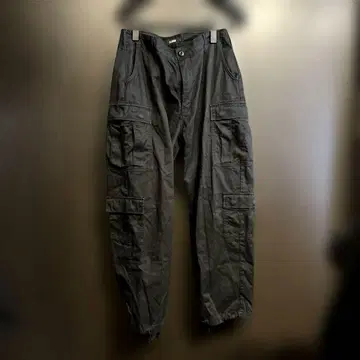 X-Large 멀티 포켓 카고 팬츠 코튼 블랙
