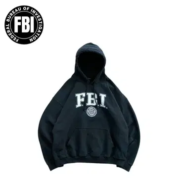 [ 새상품급 ] Vintage 00s FBI 프린트 후드 맨투맨 후디