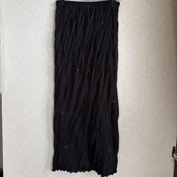 요건 레일 블랙 롱 스커트