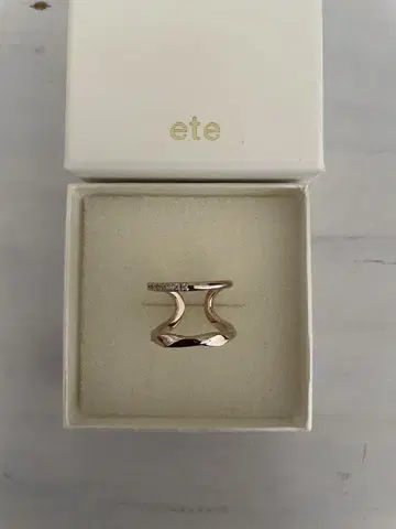 ete 에테 지르코니아 링 이어커프 샴페인 골드