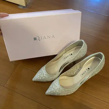 DIANA 펌프스 23cm 9cm 힐 플라티나 글리터 튤