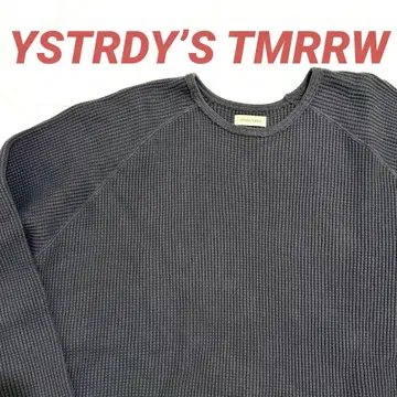 YSTRDY's TMRRW 다크 그레이 긴팔 티셔츠
