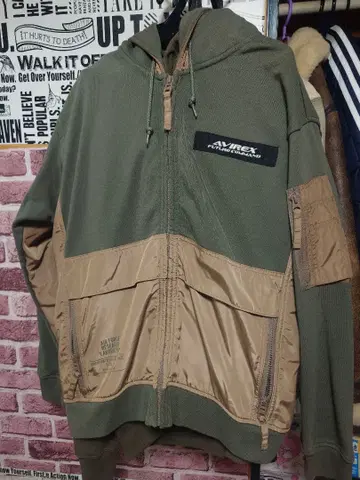 거의 미사용 아비렉스 후드 부착 밀리터리 자켓 M