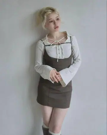 Betty layered check dress brown andmary