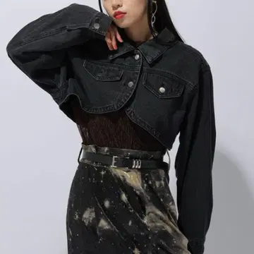 HARE 하레 볼레로 데님 자켓 G 블랙