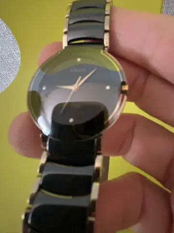 RADO 아날로그 손목시계 블랙/골드