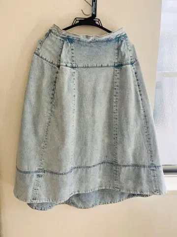 Tibi 데님 앞뒤 불규칙 플레어 스커트