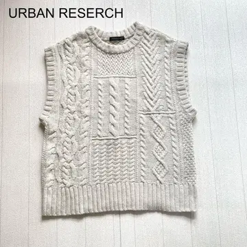 URBAN RESEARCH 케이블 블록 니트 베스트 F