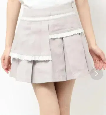 메리제니 프릴 레이어드 플리츠 스커트 베이지 그레이 미니 스커트