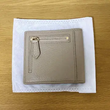 하카타노모리 가죽 이단 접이식 지갑 그레이 베이지