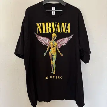 NIRVANA IN UTERO 그래픽 T셔츠 블랙