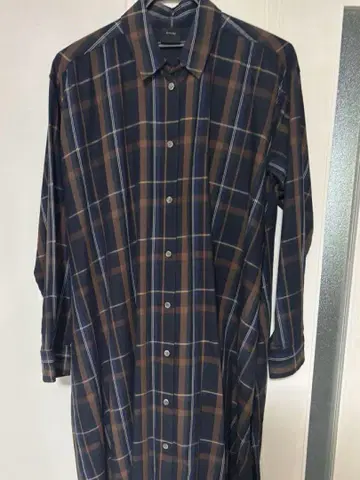 Spick & Span 체크 무늬 롱 셔츠 원피스