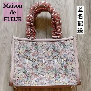 Maison de FLEUR 고블랑 프릴 핸들 토트백 핑크