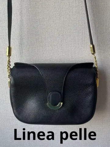 이탈리아제 Linea86 블랙 가죽 숄더백