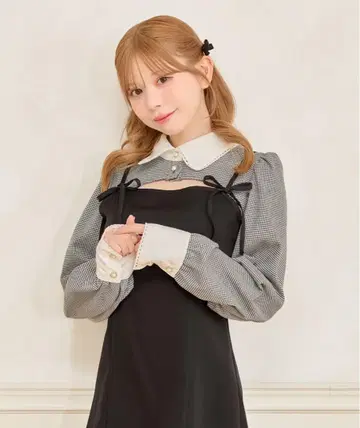 Apresjour 롱 슬리브 볼레로 블라우스