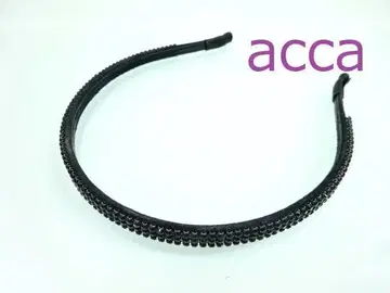 acca 아카 오드리 머리띠 3연 크리스탈 블랙