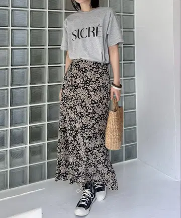 Doux archives 꽃무늬 플레어 롱 스커트 M 사이즈