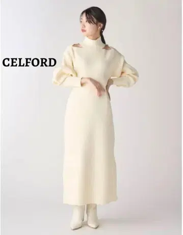 CELFORD 컷아웃 니트 원피스