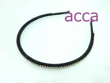 아카 acca 오드리 머리띠 2연 크리스탈 밀키 컬러