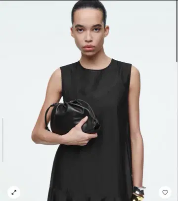 COS 코스 드로우 스트링 버킷 백 블랙 가죽