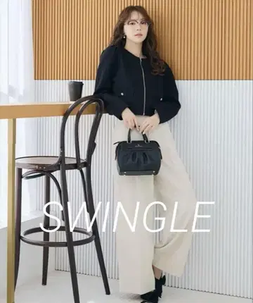 SWINGLE 비트 벨트 하이웨스트 와이드 팬츠 여성용