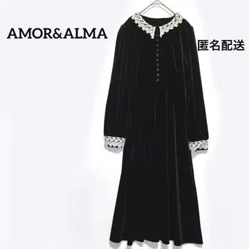 AMOR&ALMA 벨로아 롱 원피스 레이스